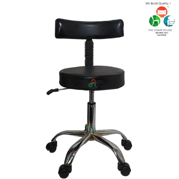 BS2 Adjustable Height Revolving Stool/Chair (Bold Black, Chrome Base)
