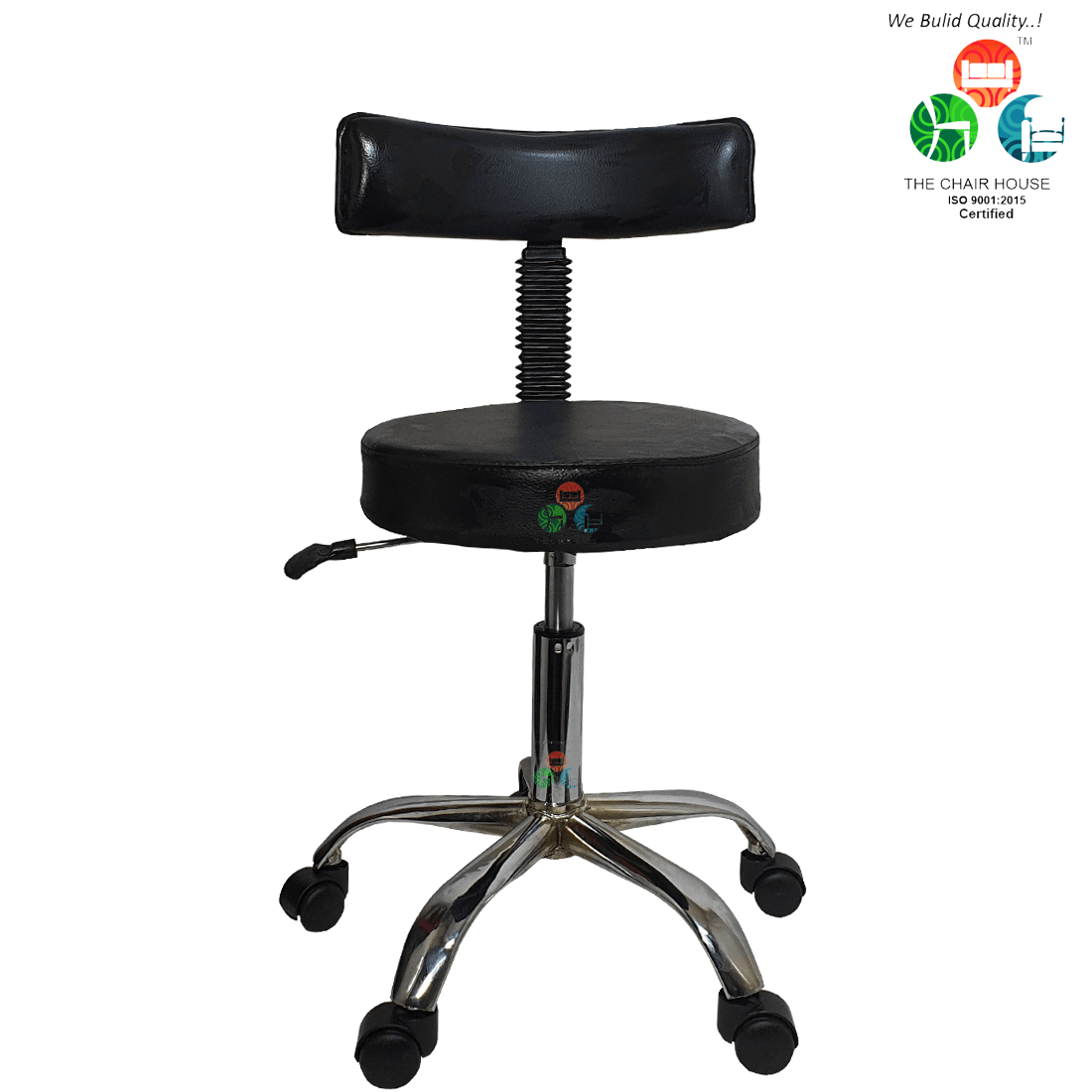 C18 Adjustable Height Chair Stool Revolving Study Computer Chair for Home Work Executive Ergonomic Design Mid Bold Black Chrome Base The Chair