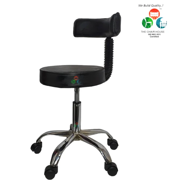 BS2 Adjustable Height Revolving Stool/Chair (Bold Black, Chrome Base)
