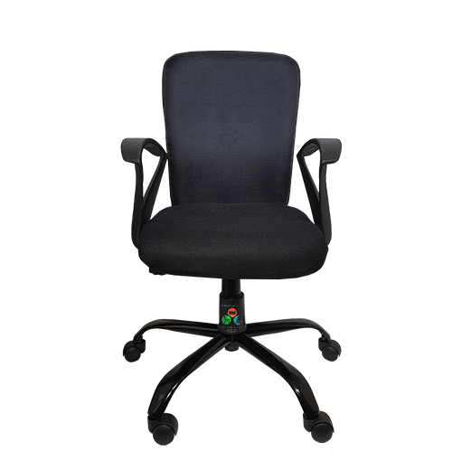 Zebra 'S' Handle Office/Study/Revolving Computer Chair for Home Work Executive Ergonomic Design Chair (Mid-Back, Black Color)