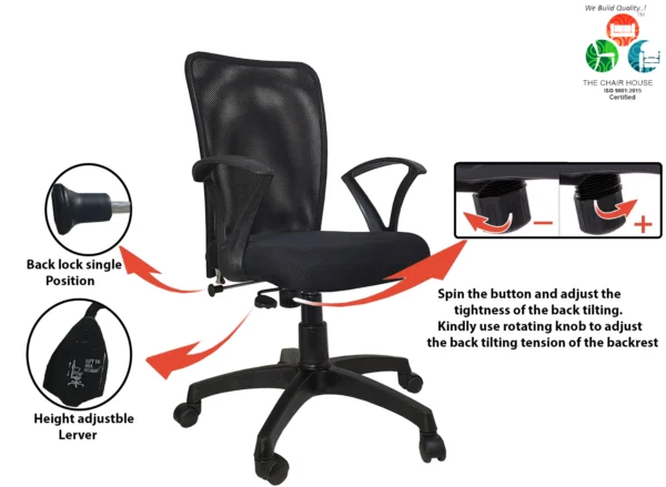 C02 Sigma āSā Handle Mid-Back Mesh Office Chair (Black) 7 C02 Sigma āSā Handle Mid-Back Mesh Office Chair (Black)