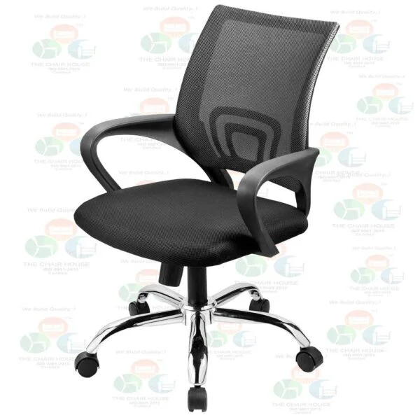 C22 Max Ergonomic Mesh Office Chair  360° Swivel, Adjustable Arms & Back (Mid-Back, Black)