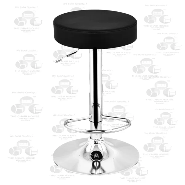 BS3 Round PU Leather 360° Height Adjustable Bar & Office Stool (Black)