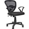 Ergonomic Mid-Back Revolving Mesh Ergonomic Chair For Home & Office With Tilt Lock Mechanism, Armrest & High Comfort Seating (Black)