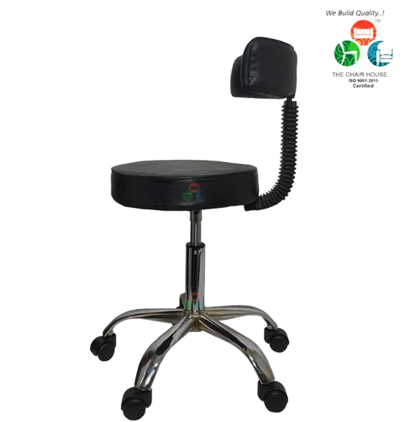 BS2 Adjustable Height Revolving Stool/Chair (Bold Black, Chrome Base)