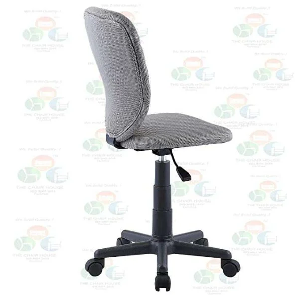 C27 Armless Mid-Back Height-Adjustable Revolving Desk Chair (Grey)