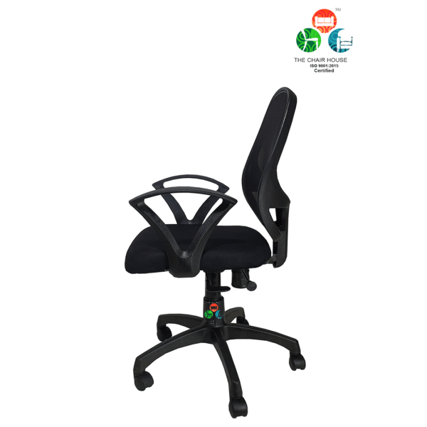 802 'S' Handle Mid-Back Ergonomic Mesh Office Chair (Black)