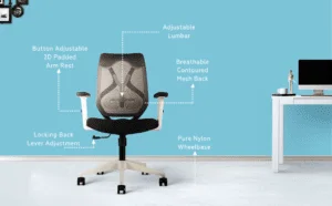 C78 Ergonomic Mesh Office Chair | Pneumatic Hydraulic, 2D Adjustable Armrests (Mid Back - White) 12 3b32b164 c27f 4da1 8313 dc94f5c306c3. CR00970600 PT0 SX970 V1