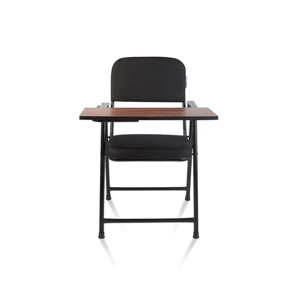 T02 Folding Study Chair with Cushion & Adjustable Writing Pad (Black)