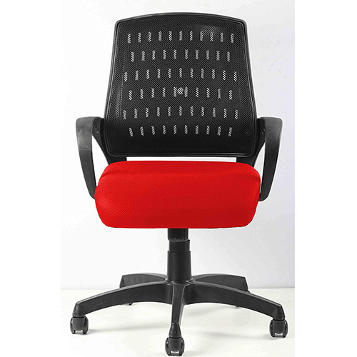 C71 - 898 Ergonomic Mesh Back Home Office Revolving Chair with Tilting Mechanism (Standard, Red)