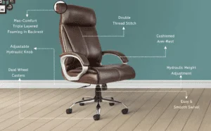 C80 High-Back Leather Executive Chair | Boss/Director Revolving Chair (Brown) 14 4ef86847 3023 4f37 bc95 5b01a71c2e1e. CR00970600 PT0 SX970 V1