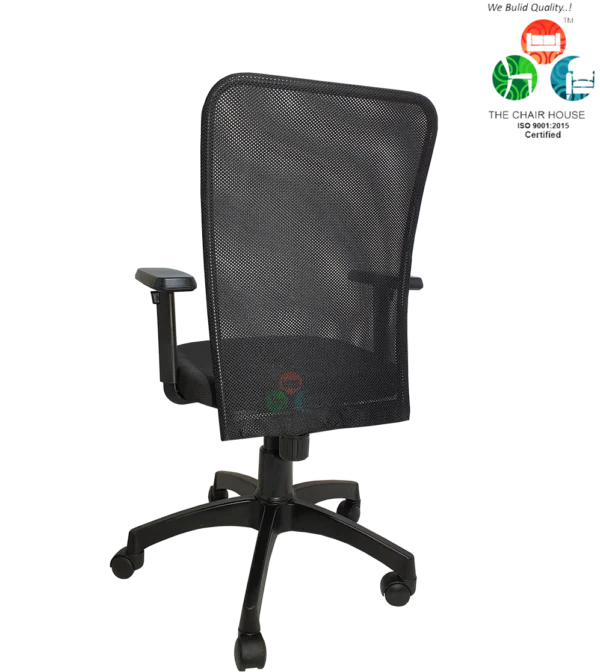 C08 Adjustment handle Nylon Mid-Back Office Chair (Black)