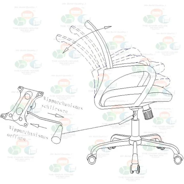 C22 Max Ergonomic Mesh Office Chair  360° Swivel, Adjustable Arms & Back (Mid-Back, Black)