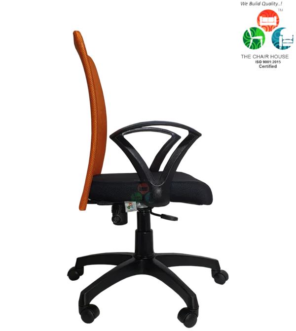 C01 Sigma 'S' Handle Mid-Back Mesh Office Chair (Orange)