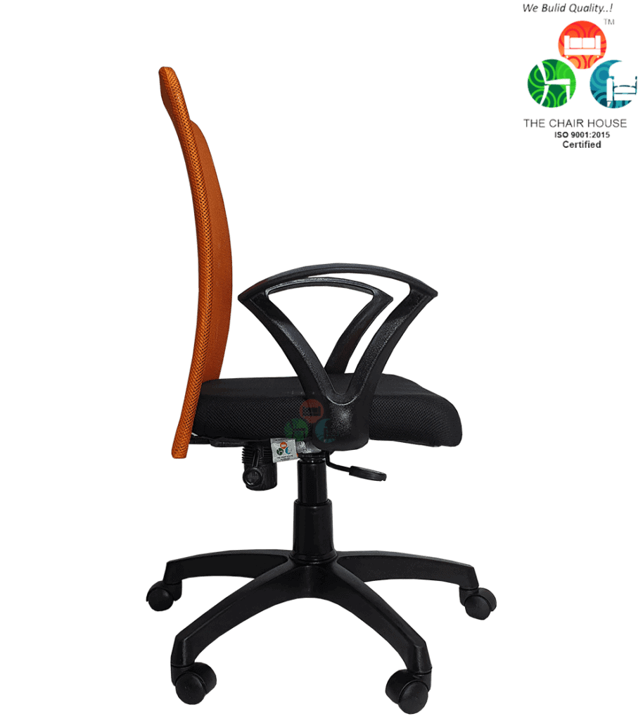 C01 Sigma 'S' Handle Mid-Back Mesh Office Chair (Orange) The Chair House