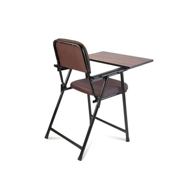 T01 Folding Study Chair with Cushion & Adjustable Writing Pad (Brown)