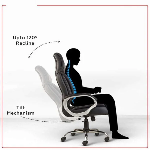 C79 High-Back Executive Leather Office Chair | Boss/Director Revolving Chair (Black)
