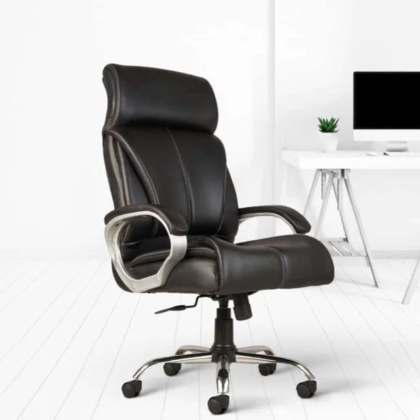C79 High-Back Executive Leather Office Chair | Boss/Director Revolving Chair (Black)