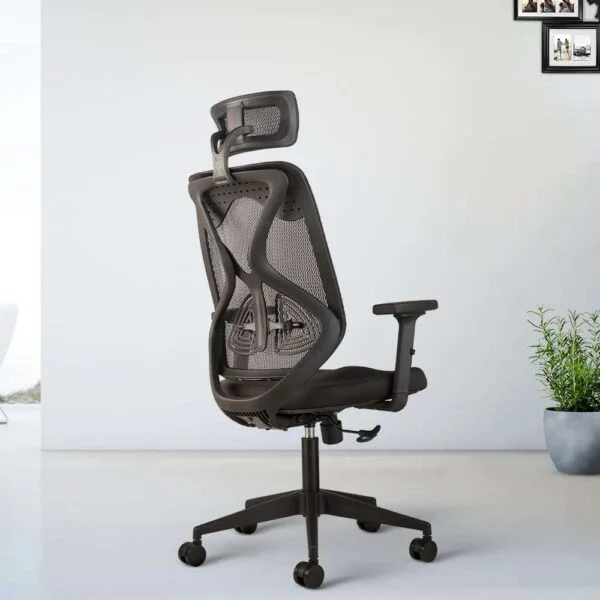C76 - Ergonomic Mesh Home & Office Chair Imported Pneumatic Hydraulic | 2D Padded Adjustable (High Back - Black Color)