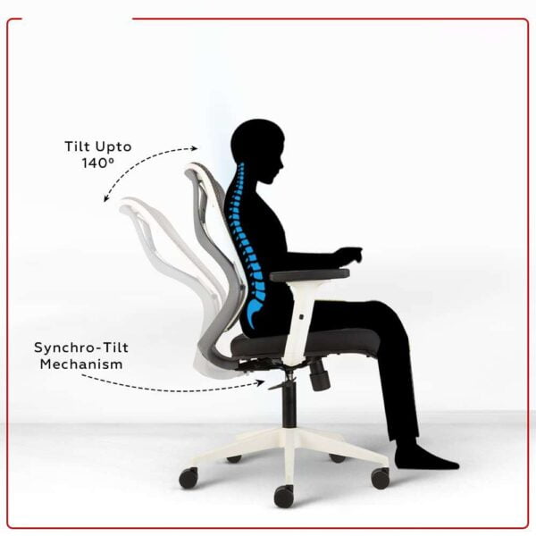 C78 Ergonomic Mesh Office Chair | Pneumatic Hydraulic, 2D Adjustable Armrests (Mid Back - White) 10 C78 Ergonomic Mesh Office Chair | Pneumatic Hydraulic, 2D Adjustable Armrests (Mid Back - White)