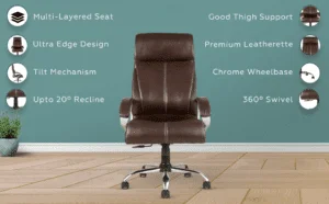 C80 High-Back Leather Executive Chair | Boss/Director Revolving Chair (Brown) 15 5f3cc2eb d0eb 4624 98e0 d75d6385e414. CR00970600 PT0 SX970 V1