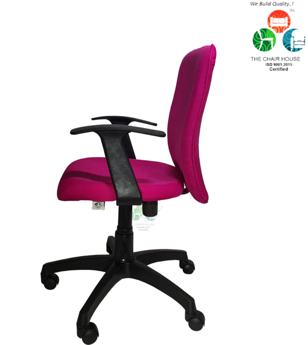 C16 Sigma 'T' Handle Mid-Back Nylon Revolving Office Chair (Pink)
