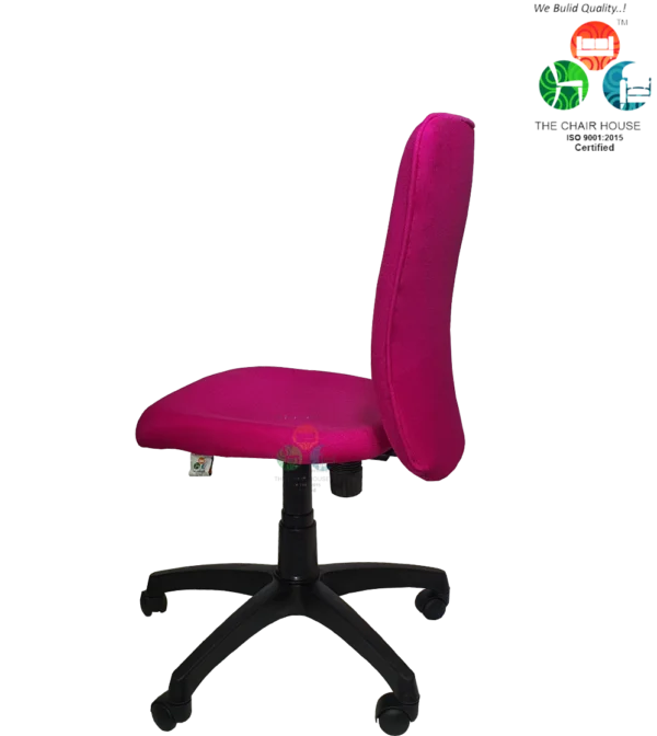 C17 Zebra Armless Height-Adjustable Mid-Back Revolving Chair (Pink)