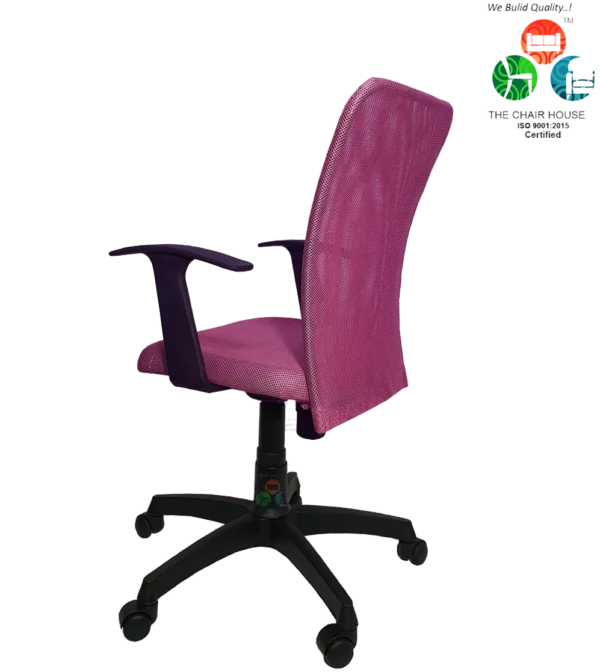 C07 Sigma 'T' Handle Mid-Back Nylon Office Chair (Baby Pink)