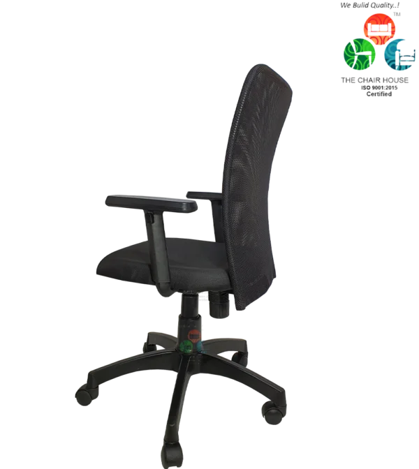 C08 Adjustment handle Nylon Mid-Back Office Chair (Black)