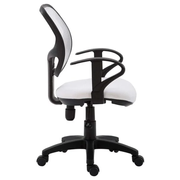 803 Mid-Back Mesh Office Chair | Fixed Handle, Ergonomic Design (White)