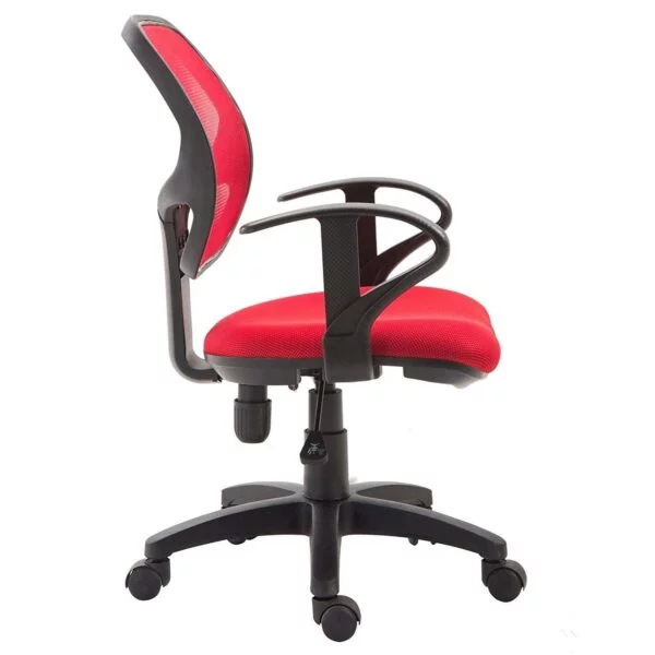 803 Mid-Back Mesh Office Chair | Fixed Handle, Ergonomic Design (Red)
