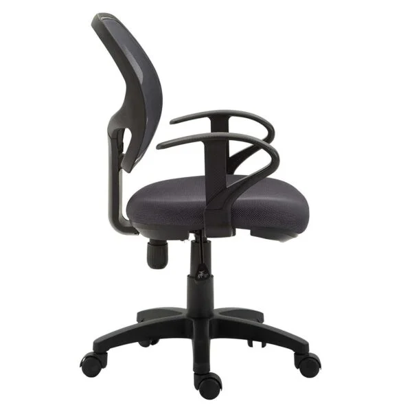 C55-Children's Swivel Chair Desk Chair Swivel Chair Office Swivel Chair Cool, 5 Double castors, seat Upholstery, Armrests, (Mid-Back, Black)