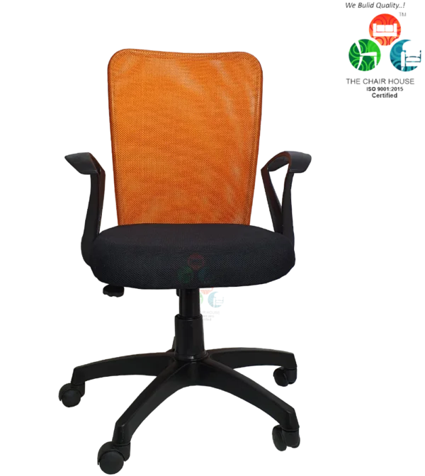 C01 Sigma 'S' Handle Mid-Back Mesh Office Chair (Orange)