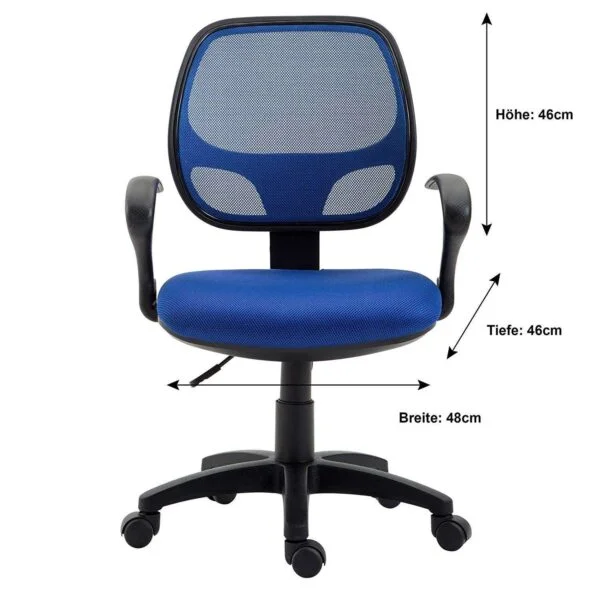 803 Mid-Back Mesh Office Chair | Fixed Handle, Ergonomic Design (Blue)