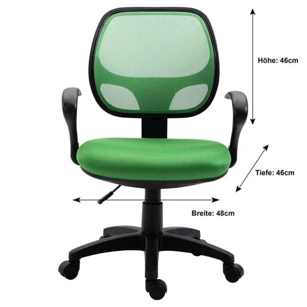 803 Mid-Back Mesh Office Chair | Fixed Handle, Ergonomic Design (Green)