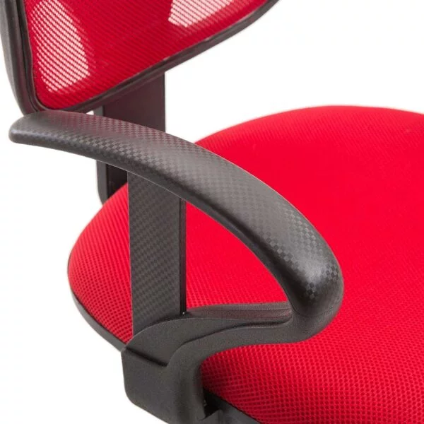 803 Mid-Back Mesh Office Chair | Fixed Handle, Ergonomic Design (Red)