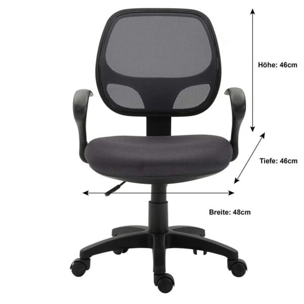 C55-Children's Swivel Chair Desk Chair Swivel Chair Office Swivel Chair Cool, 5 Double castors, seat Upholstery, Armrests, (Mid-Back, Black) 12 C55-Children's Swivel Chair Desk Chair Swivel Chair Office Swivel Chair Cool, 5 Double castors, seat Upholstery, Armrests, (Mid-Back, Black)
