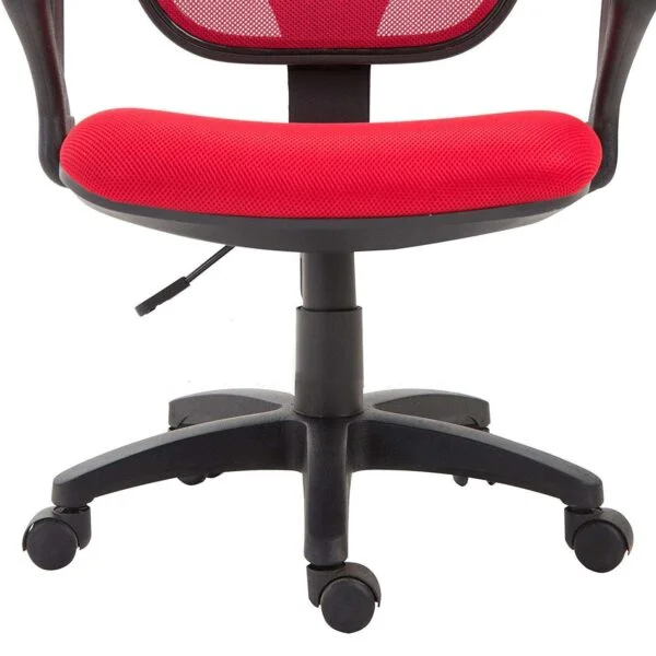 803 Mid-Back Mesh Office Chair | Fixed Handle, Ergonomic Design (Red)