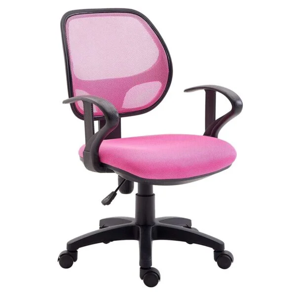 803 Mid-Back Mesh Office Chair | Fixed Handle, Ergonomic Design (Pink) 6 803 Mid-Back Mesh Office Chair | Fixed Handle, Ergonomic Design (Pink)