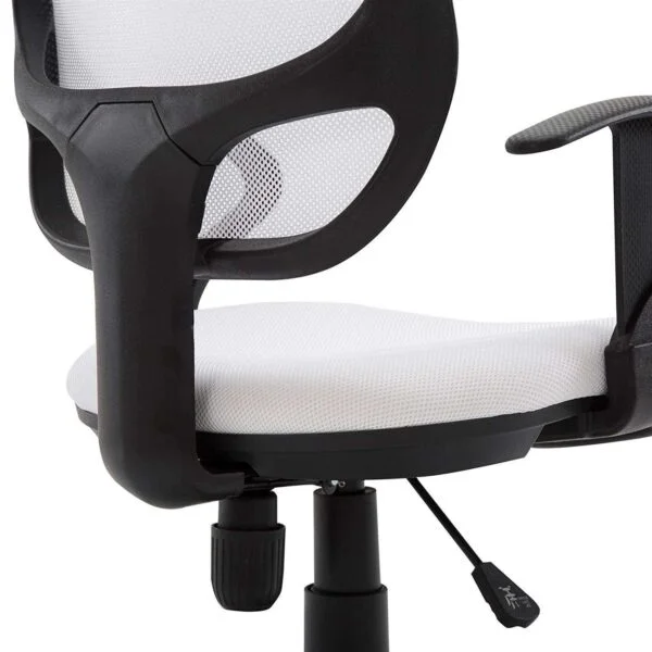 803 Mid-Back Mesh Office Chair | Fixed Handle, Ergonomic Design (White)