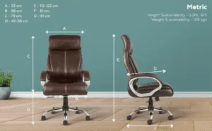 C80 High-Back Leather Executive Chair | Boss/Director Revolving Chair (Brown) 16 7eb47444 9cae 478d 816f ae3e9c5529c4. CR00970600 PT0 SX970 V1