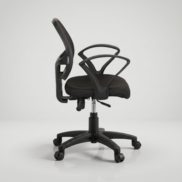 Under-seat tilt tension control knob and push-back mechanism for 803 office chair.