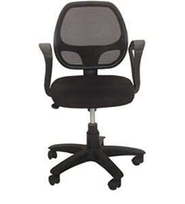803 Mesh Back 'S' Handle Low-Back Ergonomic Chair (Black, Nylon Base)