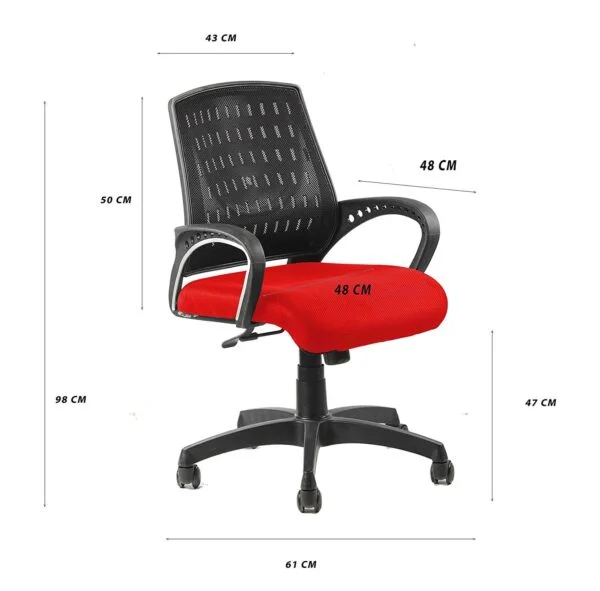 898 Ergonomic Mesh Back Chair | Tilting Mechanism (Black Mesh Back, Red Seat) 9 898 Ergonomic Mesh Back Chair | Tilting Mechanism (Black Mesh Back, Red Seat)