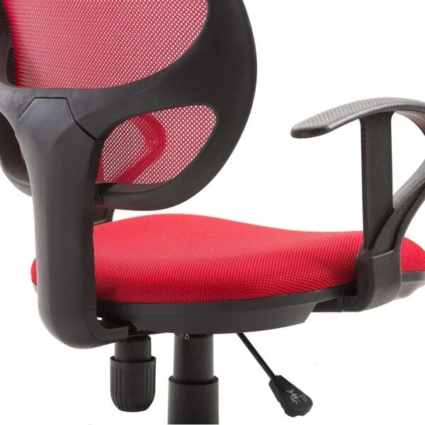 803 Mid-Back Mesh Office Chair | Fixed Handle, Ergonomic Design (Red)