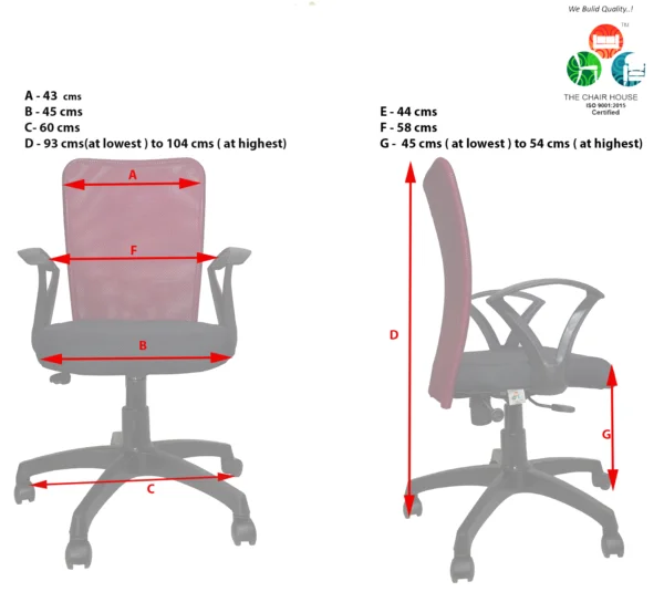 C02 Sigma ‘S’ Handle Mid-Back Mesh Office Chair (Maroon)