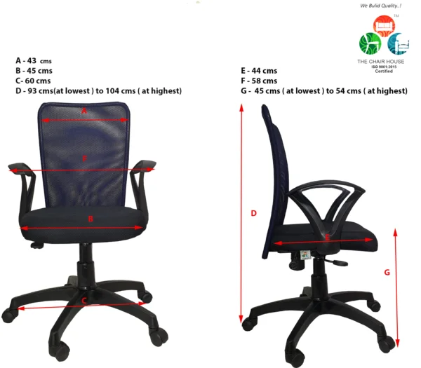 C02 Sigma ‘S’ Handle Mid-Back Mesh Office Chair (Blue)