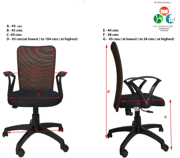 C02 Sigma ‘S’ Handle Mid-Back Mesh Office Chair (Brown)
