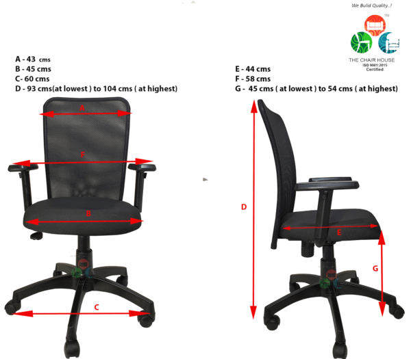 C07 Sigma C08 'T' Nylon Mid-Back Office Chair (Black)