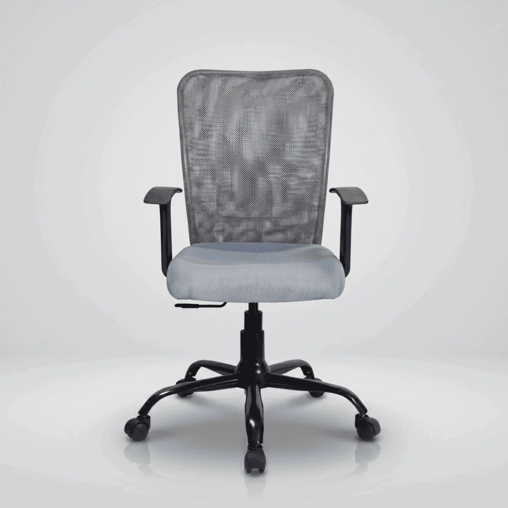 C46 Sigma mid-back grey mesh office chair with revolving base